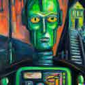 An oil painting of artificial intelligence